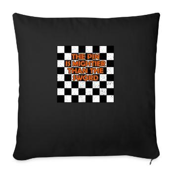 Chess Player Master Chess Sayings - Sofa pillowcase 17,3'' x 17,3'' (45 x 45 cm) - black - Front