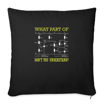 What Part of Don't You Understand Electrician - Sofa pillowcase 17,3'' x 17,3'' (45 x 45 cm) - black - Front
