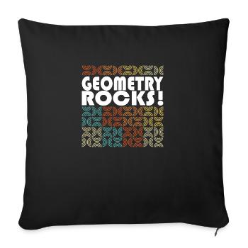 Geometry Rocks Funny Math Teacher - Sofakissenbezug 45 x 45 cm - Schwarz - Vorne