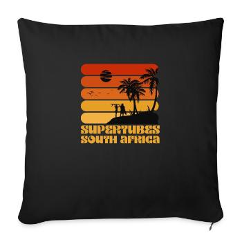 Surfing Vintage Supertubes Beach South Africa - Sofa pillowcase 17,3'' x 17,3'' (45 x 45 cm) - black - Front