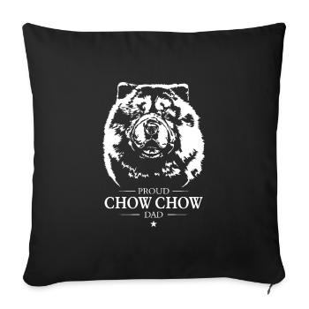 Chow Chow Papa Chien Chien Wilsigns - Housse de coussin décorative 45 x 45 cm - noir - Devant
