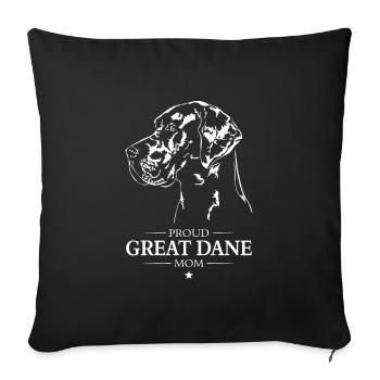 Great Dane Mom Dog Dog Great Dane Wilsigns - Sofa pillowcase 17,3'' x 17,3'' (45 x 45 cm) - black - Front