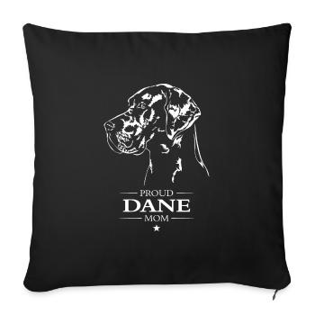 Dane Mom Dog Dog Great Dane Wilsigns - Sofa pillowcase 17,3'' x 17,3'' (45 x 45 cm) - black - Front