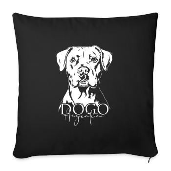 Dogue Argentin Portrait Chien Chien Wilsigns - Housse de coussin décorative 45 x 45 cm - noir - Devant