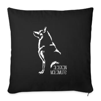 Alaskan Malamute Silhouette Dogs Dog Wilsigns - Sofa pillowcase 17,3'' x 17,3'' (45 x 45 cm) - black - Front