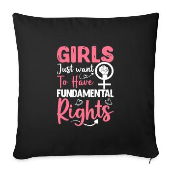 Les filles veulent juste avoir des droits fondamentaux - Housse de coussin décorative 45 x 45 cm - noir - Devant
