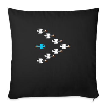 Inspirational Swim Against The Current Anti - Sofakissenbezug 45 x 45 cm - Schwarz - Vorne