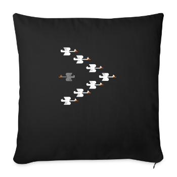 Inspirational Swim Against The Current Anti - Sofakissenbezug 45 x 45 cm - Schwarz - Vorne