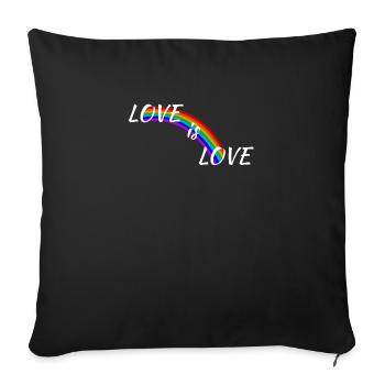 Love is Love - Sofa pillowcase 17,3'' x 17,3'' (45 x 45 cm) - black - Front