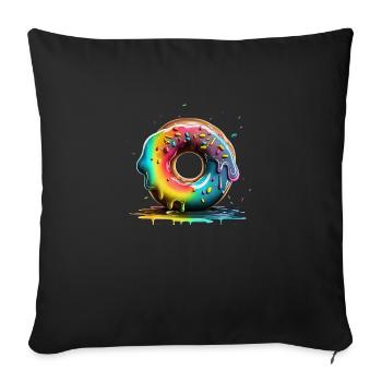 GUTER DONUT - FARBEN - Sofakissenbezug 45 x 45 cm - Schwarz - Vorne