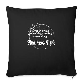 L’incroyable arrive avec la fête des mères - Housse de coussin décorative 45 x 45 cm - noir - Devant