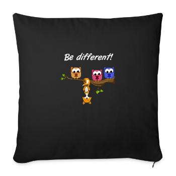 Be Different! - Sweet Fun Saying - Fox Motto - Sofa pillowcase 17,3'' x 17,3'' (45 x 45 cm) - black - Front