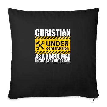 Christian Under Construction Priest Christian - Sofakissenbezug 45 x 45 cm - Schwarz - Vorne