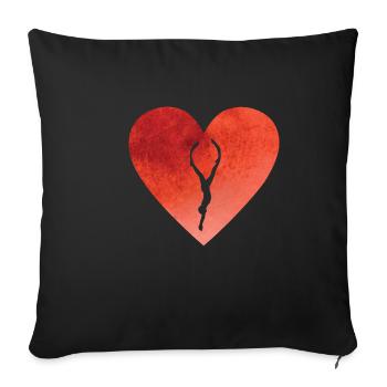 Cœur avec apnée plongeur - Housse de coussin décorative 45 x 45 cm - noir - Devant
