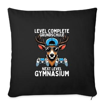Level Complete Next Level Gymnasium Gamer Hirsch - Sofakissenbezug 45 x 45 cm - Schwarz - Vorne
