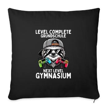 Level Complete Next Level Gymnasium Faultier - Sofakissenbezug 45 x 45 cm - Schwarz - Vorne