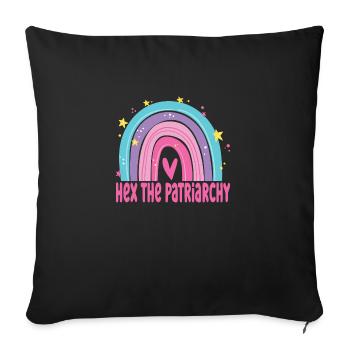 Pro-Choice AF Hex Le Patriarcat Féministe - Housse de coussin décorative 45 x 45 cm - noir - Devant