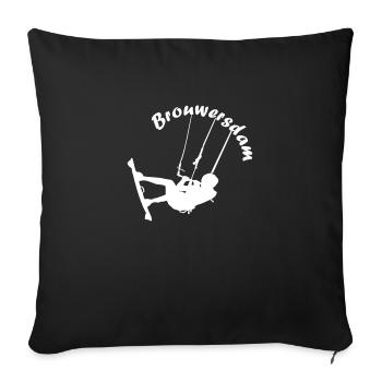 Brouwersdamsurfer 2023 weiß - Sofakissenbezug 45 x 45 cm - Schwarz - Vorne