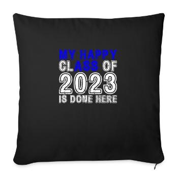 My Happy Class Is Done Here 2023 Retro Senior - Sofa pillowcase 17,3'' x 17,3'' (45 x 45 cm) - black - Front