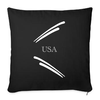 USA Design - White - Sofa pillowcase 17,3'' x 17,3'' (45 x 45 cm) - black - Front