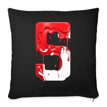 NR. 5 NUMMER 5 ROT WEIß 5. GEBURTSTAG - Sofakissenbezug 45 x 45 cm - Schwarz - Vorne