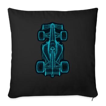Design de voiture de course futuriste bleu - Housse de coussin décorative 45 x 45 cm - noir - Devant