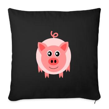 Kawaii Pig Kawaii Piggy Animals Funny - Sofa pillowcase 17,3'' x 17,3'' (45 x 45 cm) - black - Front