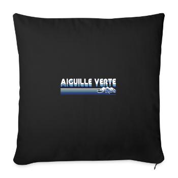 Aiguille Verte – Majesty of the French Alps - Sofa pillowcase 17,3'' x 17,3'' (45 x 45 cm) - black - Front