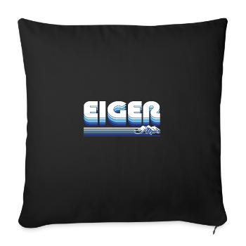 Eiger - Cooles Aplpen Design für Gipfel Fans - Sofakissenbezug 45 x 45 cm - Schwarz - Vorne