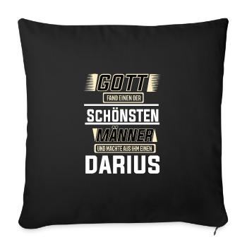 Darius the Most Beautiful Man of God Shaped Design - Sofa pillowcase 17,3'' x 17,3'' (45 x 45 cm) - black - Front