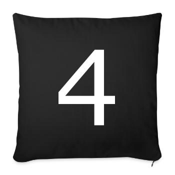 4 - Sofakissenbezug 45 x 45 cm - Schwarz - Vorne