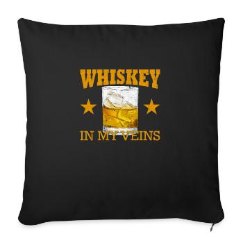 Whisky In My Veins Vintage Funny Drinking - Housse de coussin décorative 45 x 45 cm - noir - Devant