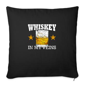 Whisky In My Veins Vintage Funny Drinking - Housse de coussin décorative 45 x 45 cm - noir - Devant