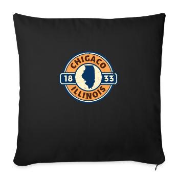 Vintage Chicago Illinois Est. 1833 Souvenir - Sofa pillowcase 17,3'' x 17,3'' (45 x 45 cm) - black - Front