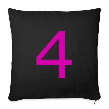 4 - Sofakissenbezug 45 x 45 cm - Schwarz - Vorne