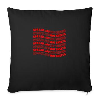 Humour de bureau Répandre la joie Pas les draps - Housse de coussin décorative 45 x 45 cm - noir - Devant