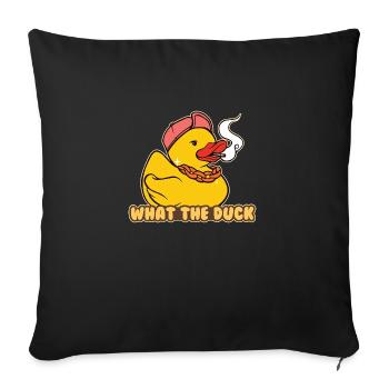 Rubber Duckie What The Duck Lover - Sofakissenbezug 45 x 45 cm - Schwarz - Vorne