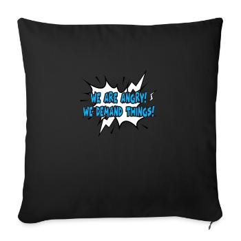 Nous sommes en colère Protestation de style comique - Housse de coussin décorative 45 x 45 cm - noir - Devant