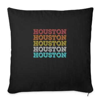 Houston Rétro - Housse de coussin décorative 45 x 45 cm - noir - Devant