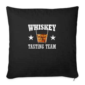 Équipe de dégustation de whisky Vintage Funny Drinking - Housse de coussin décorative 45 x 45 cm - noir - Devant