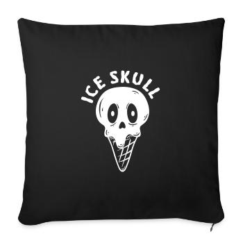 EIS EISKUGEL TOTENTKOPF EISTÜTE TOT MOTIV GESCHENK - Sofakissenbezug 45 x 45 cm - Schwarz - Vorne