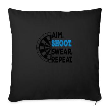 Darts Funny Aim Shoot Swear Darts Player - Sofakissenbezug 45 x 45 cm - Schwarz - Vorne