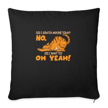 Chat sarcastique drôle griffé aujourd’hui Chat - Housse de coussin décorative 45 x 45 cm - noir - Devant