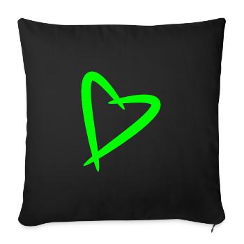 Conception d'amour de coeur - Housse de coussin décorative 45 x 45 cm - noir - Devant