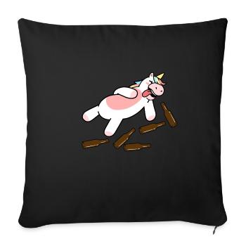 Drunk unicorn - Sofa pillowcase 17,3'' x 17,3'' (45 x 45 cm) - black - Front