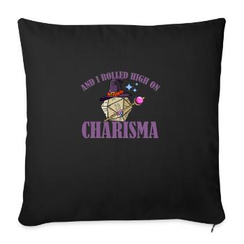 RPG Rolled High On Charisma Funny Witch - Sofa pillowcase 17,3'' x 17,3'' (45 x 45 cm) - black - Front