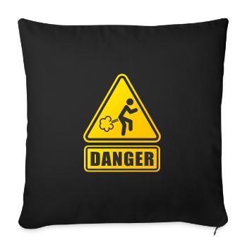 Danger de pet - Housse de coussin décorative 45 x 45 cm - noir - Devant