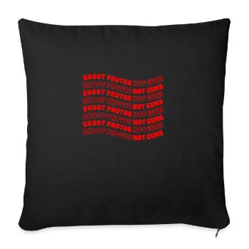 Photographer Shoot Photos Not Guns - Sofa pillowcase 17,3'' x 17,3'' (45 x 45 cm) - black - Front