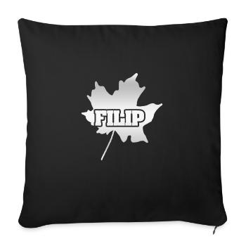 Herbst für Filip Filip Ahornblatt - Sofakissenbezug 45 x 45 cm - Schwarz - Vorne