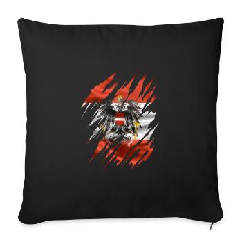 Austria Flag Austria Austrian Flag AT - Sofa pillowcase 17,3'' x 17,3'' (45 x 45 cm) - black - Front